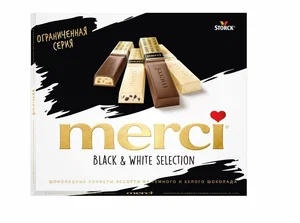 Шоколад MERCI ассорти черный и белый 240г