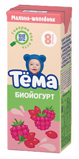 Биойогурт питьевой ТЕМА шиповник/малина 2,8% 210г БЗМЖ