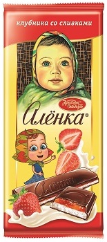 Шоколад КРАСНЫЙ ОКТЯБРЬ Аленка с веселинками клубника со сливками  87г