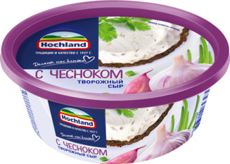 Сыр творожный HOCHLAND с чесноком 60% 140г Продукт без ЗМЖ