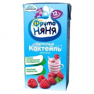 Коктейль молочный ФРУТОНЯНЯ с малиной с 12мес 0,2л т/п