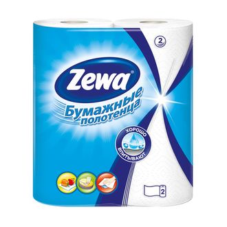 Полотенца ZEWA бумажные 2-х сл.2шт
