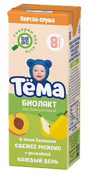 Биолакт Тема персик-груша 3,0% ТВА 206г