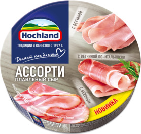 Сыр HOCHLAND плавленный Ассорти  деликатесное 8шт 140г зеленое  Продукт без ЗМЖ