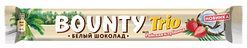 Батончик шоколадный Bounty Trio Белый Райская Клубника 78г