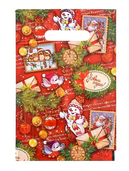 Пакет "Новогоднее письмо" п/этиленовый с вырубной ручкой 20*30см 30мкм 9782334