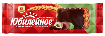 Печенье БОЛЬШЕВИК Юбилейное ореховое с глазурью 116г ф/п 