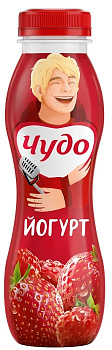 Йогурт ЧУДО питьевой клубника/земляника 1,9% 260г п/б Продукт без ЗМЖ