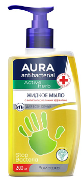 Мыло жидкое AURA с антибак.эффектом C ромашкой 300мл