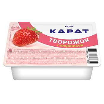 Творожный продукт Творожок терм фрукт с наполн Клубника м.д.ж. 9% 100г