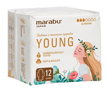Прокладки гигиенические для подростков Marabu Botanica нормал 12 шт