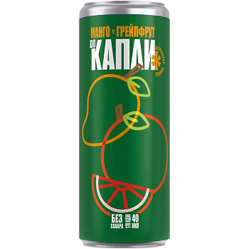 Напиток среднегазированный До Капли манго-грейпфрут 0,33л ж/б