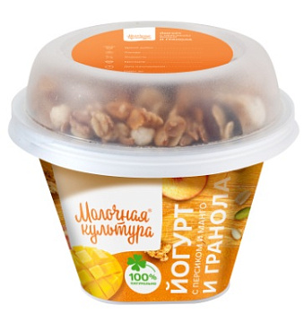Йогурт Молочная Культура с гранолой персиком и манго 2,7-3,5 % 190г