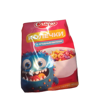 Завтраки готовые CRISPO Колечки с ягодным вкусом 450г м/у