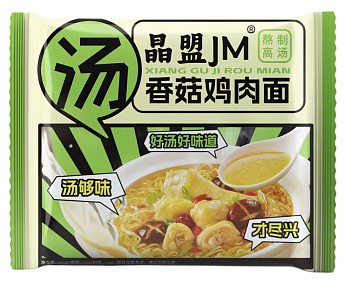 Лапша быстрого приготовления JM со вкусом курицы и грибов пакет 77г