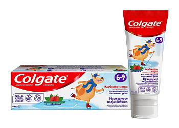 Зуб.паста COLGATE Колгейт Для детей 6-9 лет Клубника и Мята 60 мл з-паста