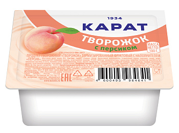 Творожок КАРАТ фруктовый персик 9% 100г Продукт без ЗМЖ