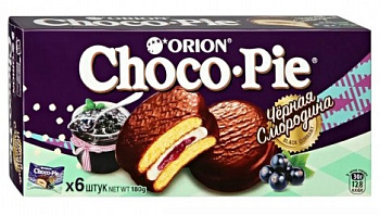 Пирожное ORION Чокопай Черная Смородина 6шт 180г
