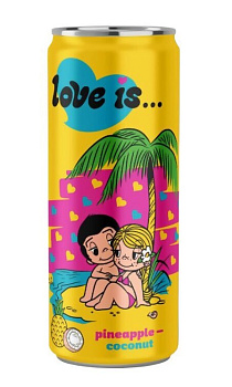 Напиток газированный LOVE IS со вкусом Ананаса и кокоса 330мл ж/б
