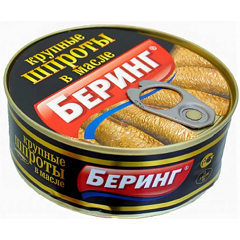 Шпроты БЕРИНГ крупные в масле 230-240г ж/б