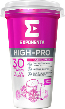 Напиток EXPONENTA HIGH-PRO со вкусом Малина-банан 250г