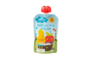 Пюре ВКУСВИЛЛ из груш и яблок с 5мес 90г д/п
