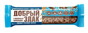 Батончик ДОБРЫЙ ЗЛАК мультизлаковый с молочным шоколадом 19г