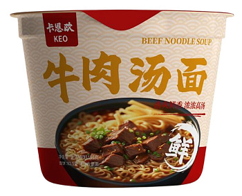 Лапша б/п KEO большая порция со вкусом острой говядины чашка 145г