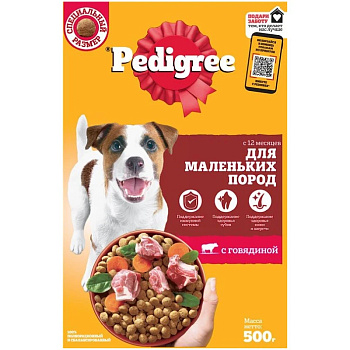 Корм PEDIGREE д/взр собак мел/п говядина 500г