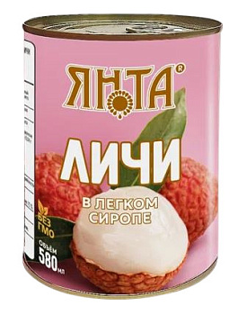 Компот ЯНТА  Личи в сиропе 580мл ж/б