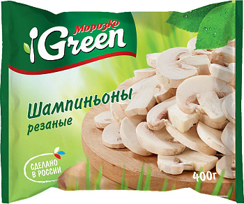 Смесь МОРОЗКО Green Шампиньоны резаные 400г