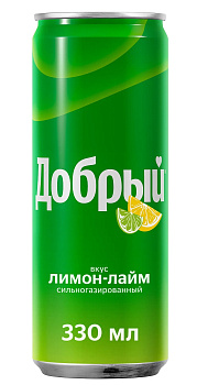 Напиток газированный ДОБРЫЙ Лимон-лайм 0,33л ж/б