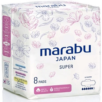Прокладки MARABU ультратонкие супер 290см 8 шт