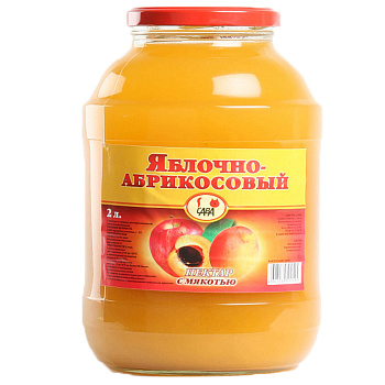 Нектар САВА с мякотью яблочно-абрикосовый 2л с/б