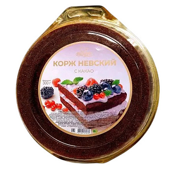 Коржи д/торта РУССКИЙ БИСКВИТ Невский темный /какао  300г