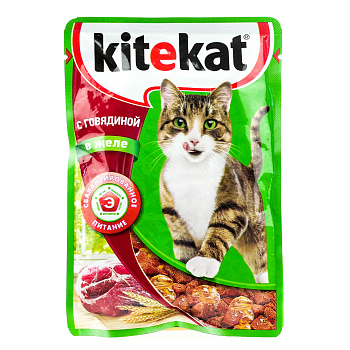 Корм KITEKAT Говядина в желе 85г