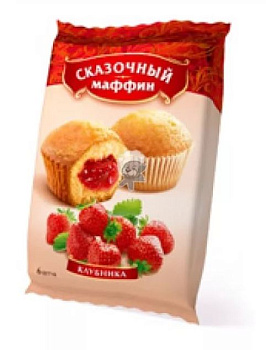 Кекс КОВИС Мини-маффины Клубника 200г 