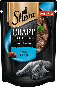 Корм SHEBA д/кошек ломтики в соусе лосось 75г 