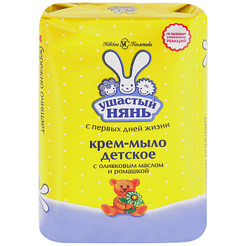Мыло-крем УШАСТЫЙ НЯНЬ Оливковое масло и ромашка 90г