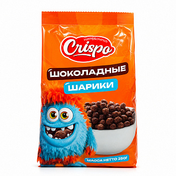 Завтраки готовые CRISPO Шарики шоколадные 250г м/у 