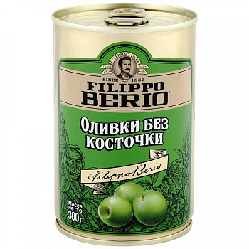 Маслины ФИЛИППО БЕРИО без косточки 300г