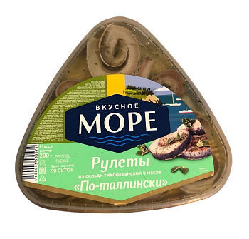 Рулеты из сельди Вкусное море в маринаде По-таллински 200г