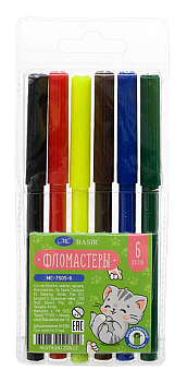 Фломастеры 6цв BASIR Котята МС-7505-6