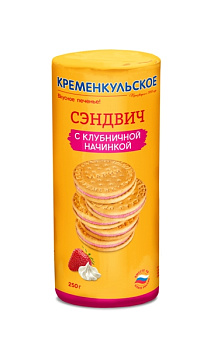 Печенье КРЕМЕНКУЛЬСКОЕ Сказ от Марии с клубничной начинкой туба 250г