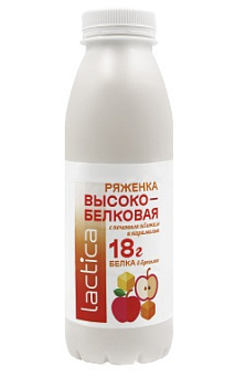 Ряженка LACTICA Высокобелковая с печеным яблоком и карамелью 2,4% 400г