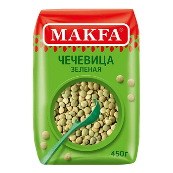 Крупа чечевица зеленая  Макфа 450 гр
