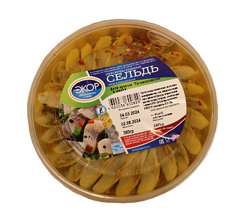 Сельдь тихоокеанская филе-кусочки "По-мексикански" в масле 380гр Экор