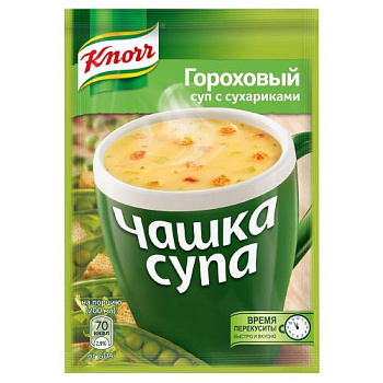 Чашка супа KNORR Гороховый с сухариками 21г