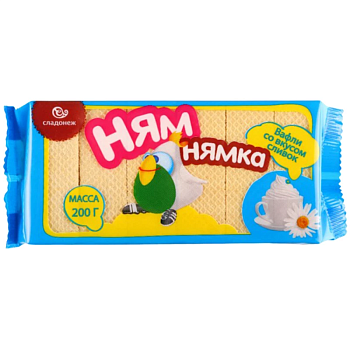 Вафли СЛАДОНЕЖ Ням Нямка Сливки 200г