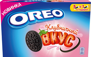 Печенье OREO с какао и начинкой клубничный чизкейк 228г